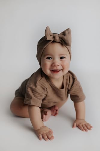 Three Little Tots- Waffle Knit Knotted Headband Bow (Cocoa Sands)4