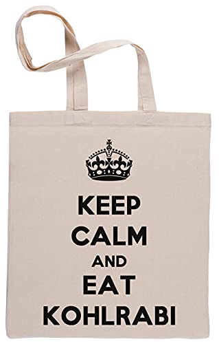 Keep Calm And Eat Kohlrabi Einkaufstasche in Beige Shopping Bag Beige