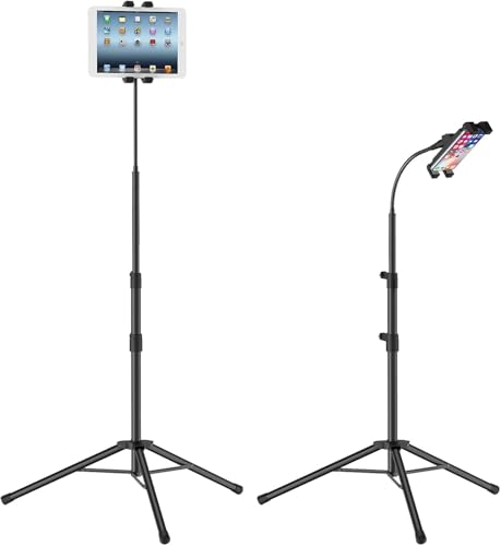 Sdvieuk IPadスタンド ipad 三脚 スマホ三脚 タブレットホルダー ンチ 折り畳み可360度回転ホルダーで iPad Pro 11, iPad mini, Air, iPhone 11, 11 Pro iphone 7, Samsung など