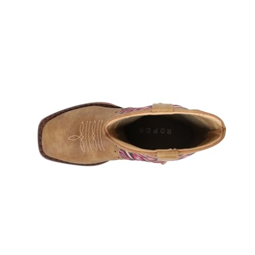 ROPER Kids Girls Glitter Geo Square Toe Casual Boots Mid Calf - Beige4