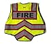FIRE NINJA - Ultrabright Safety Fire Vest | Class 2 Reflective - High Visibility - Double Breakaway Zipper (as1, alpha, 3x_l, regular, regular, Red/Yellow)