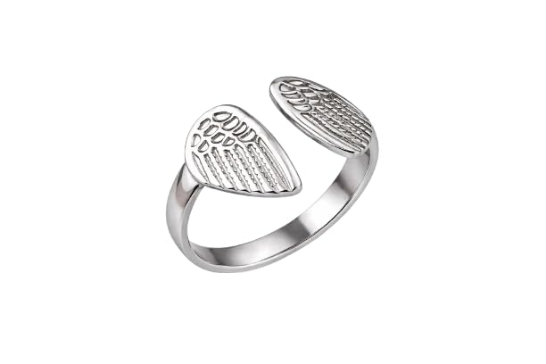 Adjustable Silver Open Ring for Women & Girls, Feather Leaf Design Double Head Ring, Trendy Boho Minimalist Statement Finger Ring, Stylish Fashion Jewelry Gift for Her Daily Wear-image-36