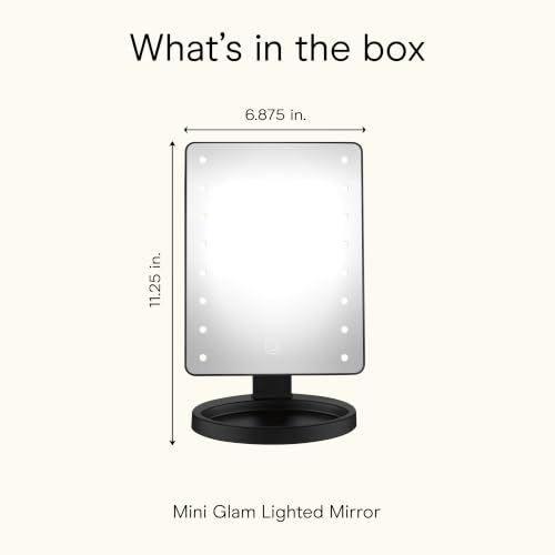 Conair Lighted Makeup Mirror, LED Vanity Mirror with Storage Base, Battery Operated in Black - image 8