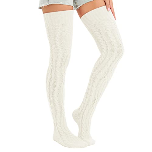 Image of Sexybody Women's Thigh High Socks Over the Knee Knit Socks, Winter Leg Warmers Stockings Knee High Tube Arctic Fleece