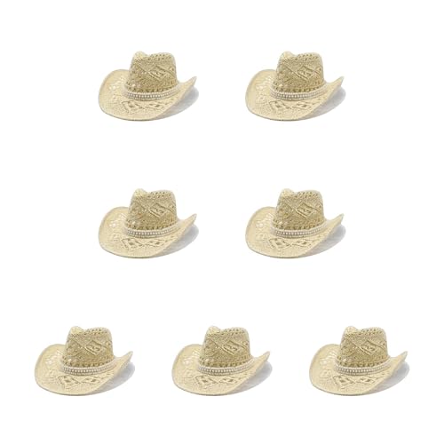 Chapeau de paille cowboy mariée respirant anti-chaleur pour fête de plage et EVJF