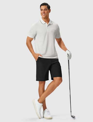 Image of Rdruko Men's Polo Shirts Short Sleeve Quick Dry Outdoor Golf Sports Shirts with Pocket