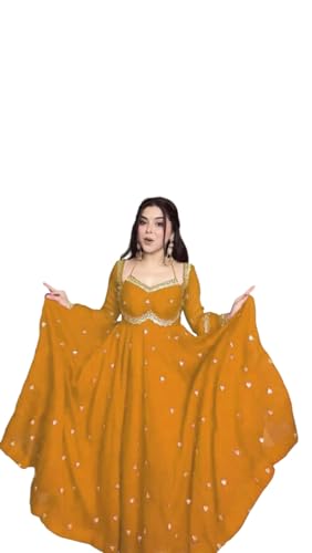 Image of Beautiful Embroidered Anarkali Gown for Women ||Festive Outfit with Intricate Detailing