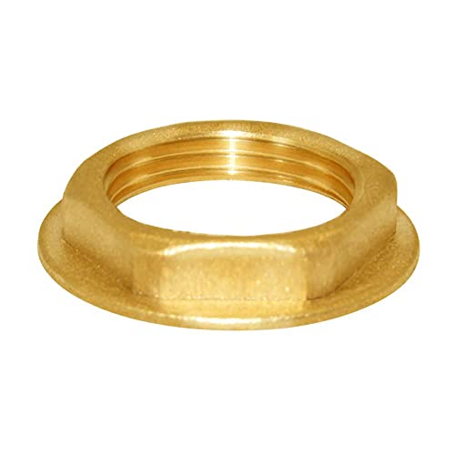 Joywayus 3/4\" Female Thread Brass Pipe Fitting Flange Hex Lock Nut For Plumbing and Nut Spacer Pipe Hose (Pack Of 10) - Thumbnail 5