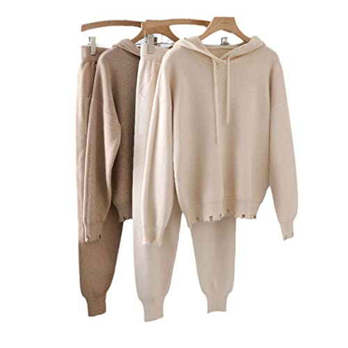 Survêtement à capuche chaud pour femme avec col roulé et pantalon carotte - 2