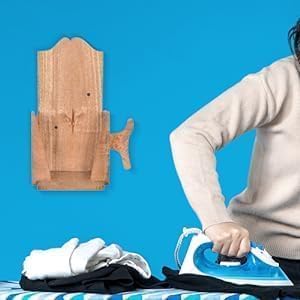 Image of Wooden Iron Press Holder.Free from Electricity.Save You & Your Family from Shock.Not Only Hold Iron But Organise Power Cable Also. Press Machine Holder for Laundry and Home1