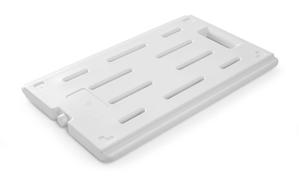 HENDI Plaque eutectique froide professionnelle, GN 1/1, pour caisses isothermes, élément réfrigérant, accumulateur de froid, bloc thermique, pack bloc de glace, 530x325x(H) 30mm, HDPE, blanc