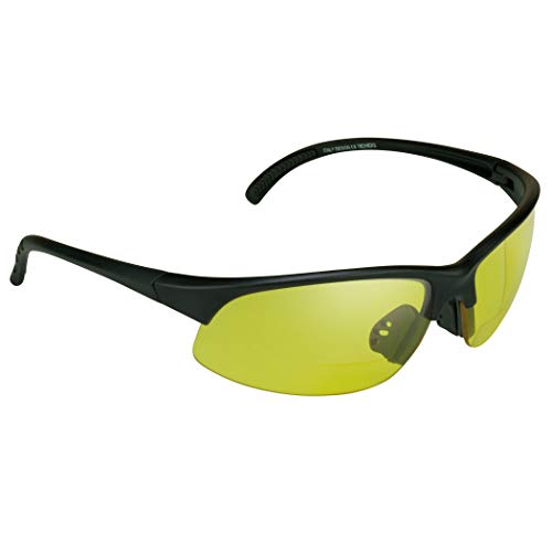 proSPORT BIFOCAL Sunglasses Yellow Tinted +2.50 Night Vision Driving Riding Semi Rimless Sport Frame Mens Womens
