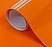 Vinilo Adhesivo Naranja Brillo 30x120 cm Para Muebles Cocina Paredes Ventanas Manualidades Papel Adhesivo Decorativo (30x120 cm, Naranja)