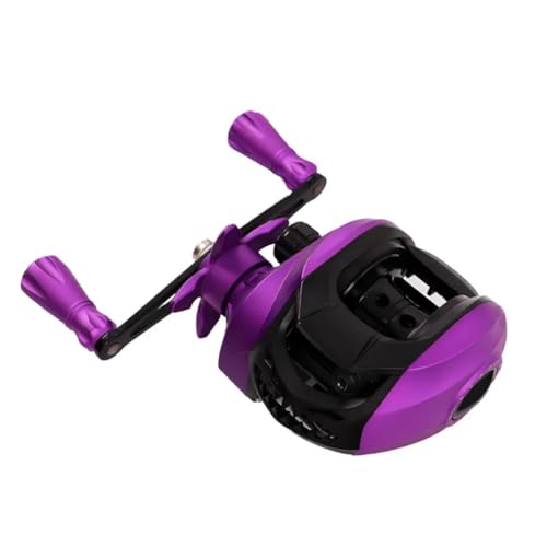 Image of High Speed Baitcasting Reel for Sea Fishing, 18+1 Ball Bearings, 7.2:1 Gear Ratio, 10kg Max Drag, Lightweight Metal and Plastic Build, Aluminum Spool, Purple