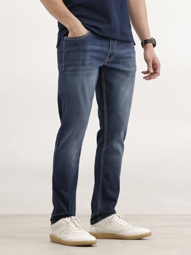 Image of WROGN Men's Cotton Stretch Jeans | Solid | Slim Fit