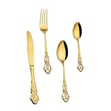 Fourchette et cuillère à nourriture - apparence simple et , de polissage miroir, l'effet est aussi brillant qu'un miroir, ustensiles de cuisine en acier inoxydable