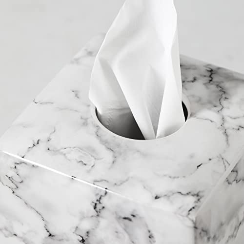 Boîte à mouchoirs céramique effet marbre pour une déco cocooning
