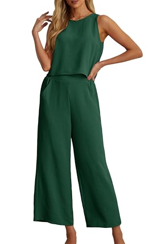 IWOLLENCE Women's Summer 2 Piece Outfits Set Round neck...