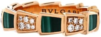 Pre-Loved Serpenti Viper Ring 18K Rose Gold with Malachite and Di...