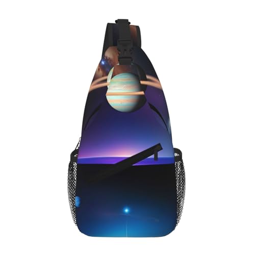 Sac de poitrine pour homme Cosmic Saturn Cross portable voyage