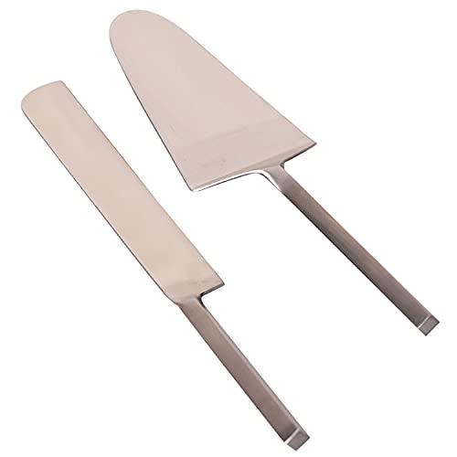 Image of Nestroots Cake, Pie & Pastry Servers Cake Cutting Knife Spatula Server Set of 2 Stainless Steel(Silver)