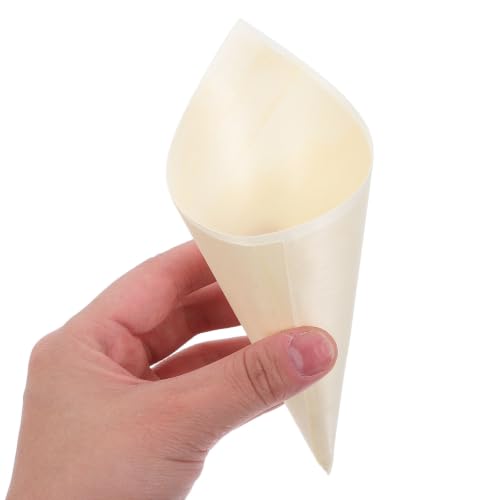 50 conos de madera desechables para aperitivos, catering y eventos 4