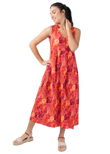 Robe longue coupe ample pour rester au frais en été orange