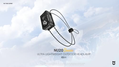 Image of Nitecore NU20 Classic Ultralight Headlamp, 360 Lumen USB-C Rechargeable Lightweight for Backpacking, Camping, Running with Auxilary White and Red Light