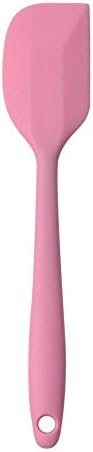 L-FENG-UK Round Angled Head Heat Resistant Soft Flexible Silicone Spatulas for Scraping Baking Cooking Decorating (Pink)