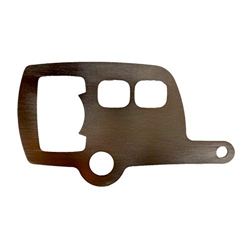 Edelstahl Flaschenöffner für echte Camper im Wohnwagen Design / Schlüsselanhänger Camping Cover