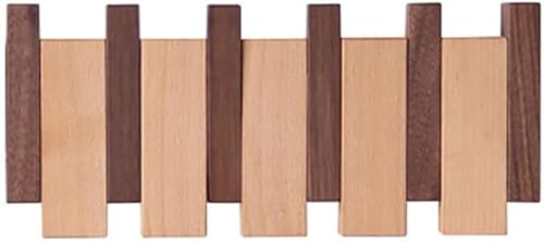 Porte-Manteau de Piano, Porte-Manteau en Bois Massif pour clés de Piano, Porte-Manteau Mural avec 4/6/8 Crochets rabattables, Porte-Manteau en hêtre et Noyer...