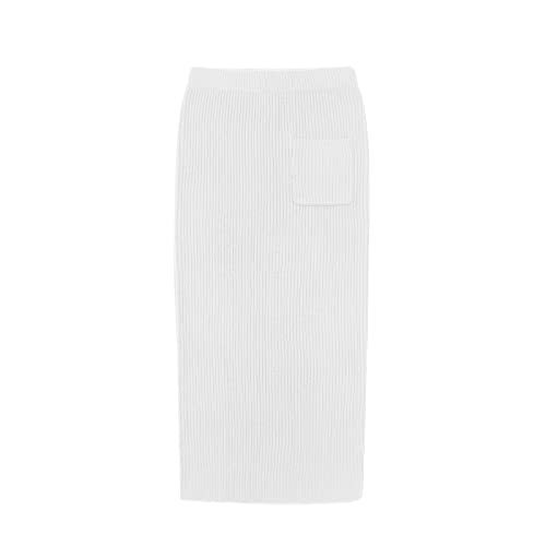 Image of chouyatou Women's Turtleneck 2 Piece Outfits Ribbed Knit Sweater Midi Pencil Skirt Set