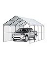 VEVOR Oversized Metal Carport, 12' x 20' Heavy Duty Carport with Galvanized Steel Frame & Roof, Car Tent Garage Shade with Removable Sidewalls, Multi-Use Car Shelter for Pickup, Boat, Car & Tractors