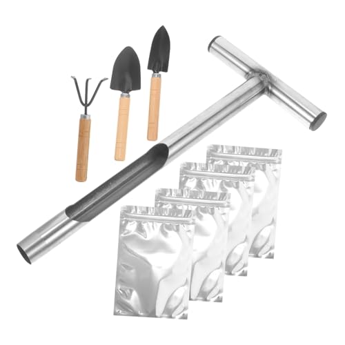 ROMISBABA Bodensonde mit Ergonomischem T Griff Rostfrei Leicht Rutsch für Gartenbodenproben Schnelle Inspektion von Bodenbeschaffenheit für Gartenarbeit und Professionelle Nutzung