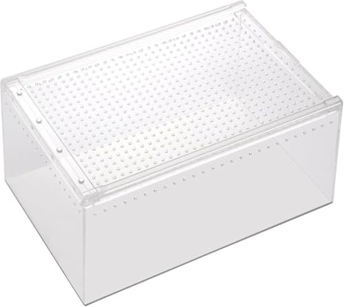 DrivEx 透明飼育容器 爬虫類ボックス 動物ボックス 両生類爬虫類 アクリル飼育ボックス ヤモリ ヤモリ ツノガエル クモ ペット ヘビ プラスチックボックス 造園 (M(20*15*10CM))