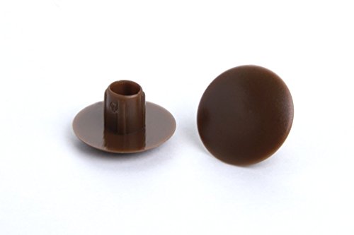 Preisvergleich Produktbild 20 Stück Abdeckkappen für Schrauben, Kunststoff, braun, Durchmesser 5mm