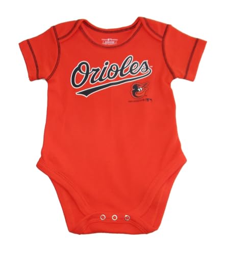 VF Baltimore Orioles Team Logo Infant Creeper Bodysuit - Team Colors (Orange, 3-6 Months, Baltimore Orioles)