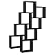 vidaXL Würfelregal Wandregal Hängeregal Cube Lounge CD Regal Dekoregal Bücherregal Schweberegal Wandboard Regalwürfel Schwarz 90x15x119cm Holzwerkstoff
