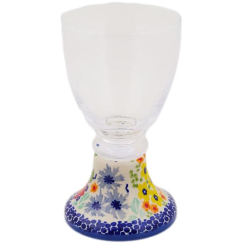 Authentic Polish Pottery Goblet Signature UNIKAT in Vibrant Hanging Garden Design Handmade in Boles?awiec Poland + Certificate of Authenticity