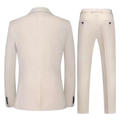 UNINUKOO Mens 2 Piece Suit Linen Summer Top Blazer Pants Sets Beach Wedding Wear Vacation Prom Suits for Men4