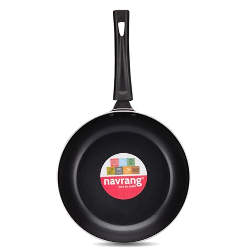 Image of NAVRANG Non Stick Cookware Set of 3 Pcs | Nonstick Dosa Tawa 26 cm & Frypan 22cm with Stainless Steel Lid | Non-Induction - Purple