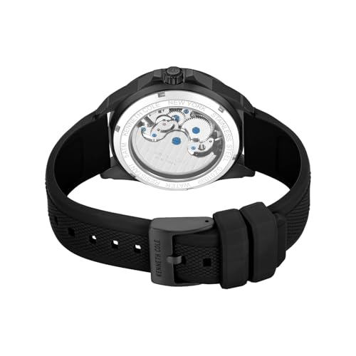 Image of Kenneth Cole Automatic Analog with Black Dial Black Silicone Strap Watch for Men - KCWGZ0103901MNW