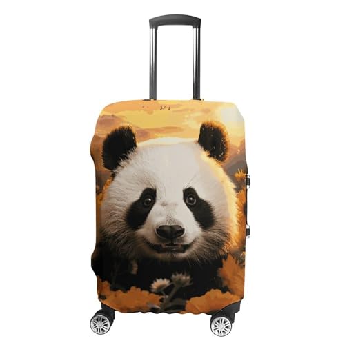 Carry on Luggage Cover Panda And Sunflower Suitcase Covers for Luggages Tsa Approved Travel Luggage Sleeve Protector Elastic Suitcase Protector Anti-Scratch Washable Fits 19-30 Inch Case -M