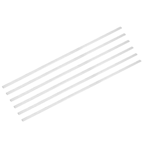 Image of MECCANIXITY 6 Pcs Square Aluminum Flat Bar, 1 /8 inch (4mm) Thick x 5 /16 inch (8mm) Width x 16 inch (406.4mm) Long 6061 Aluminum Flat Plate Solid New Mill Stock Silver for Industrial Building