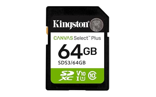Kingston Canvas Select Plus SD Speicherkarte 64GB SDXC Gen3 100MB/s C10 UHS-I U1 V10 - SDS3/64GB