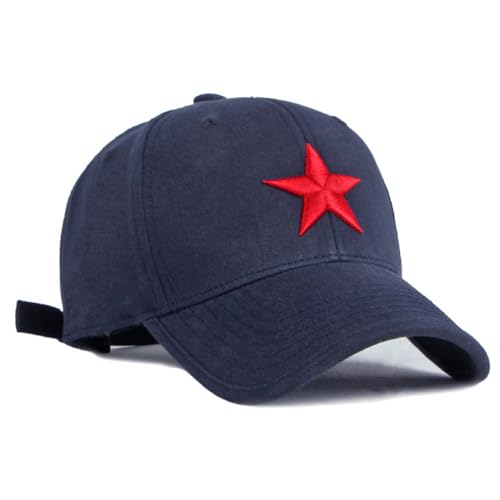 Gorra de béisbol de algodón con bordado de estrella roja miniatura 2