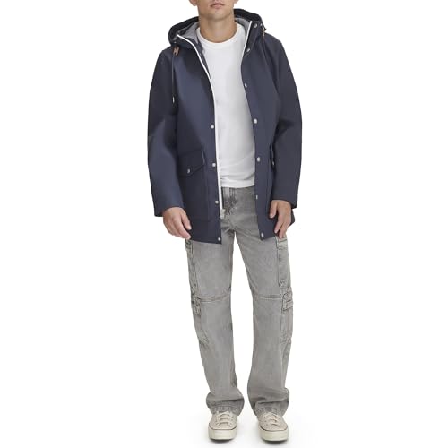 Levi's Men's Rubberized Rain Parka Jacket, navy, Small - image 3