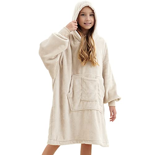 REDESS Blanket Hoodie Sweatshirt, Wearable Blanket Oversized Sherpa with Sleeves and Giant Pocket, Cozy Hoodie Warm for Adult Kids