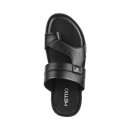 Metro Men Leather Thong Slipper | Chappal | Open Sandal