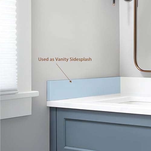 Eqloo 21 Inch Solid White Sidesplash, 1-Piece Bathroom Vanity Sidesplash thumb #4